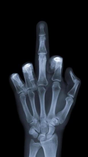 Funny X Ray Hand Sign Android Wallpaper