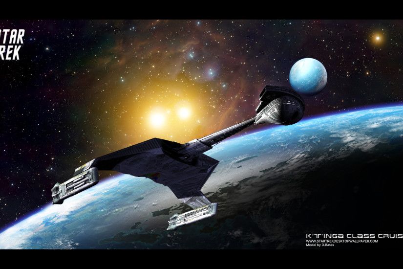 Star Trek K'T'Inga Class Cruiser. Free Star Trek computer desktop wallpaper