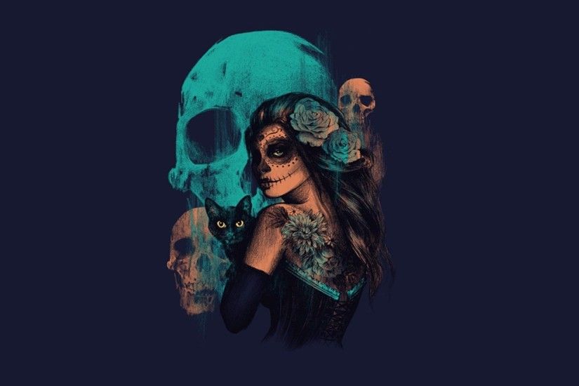 Women Sugar Skull Skulls Artwork Fantasy Art ...