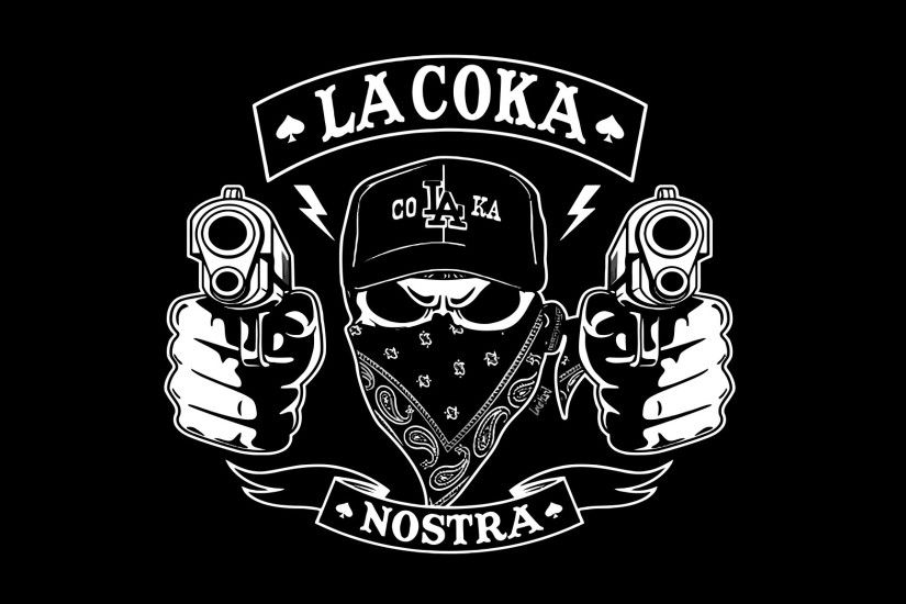 Picture Pistols Logo Emblem La Coka Nostra hip-hop Music 2048x1152