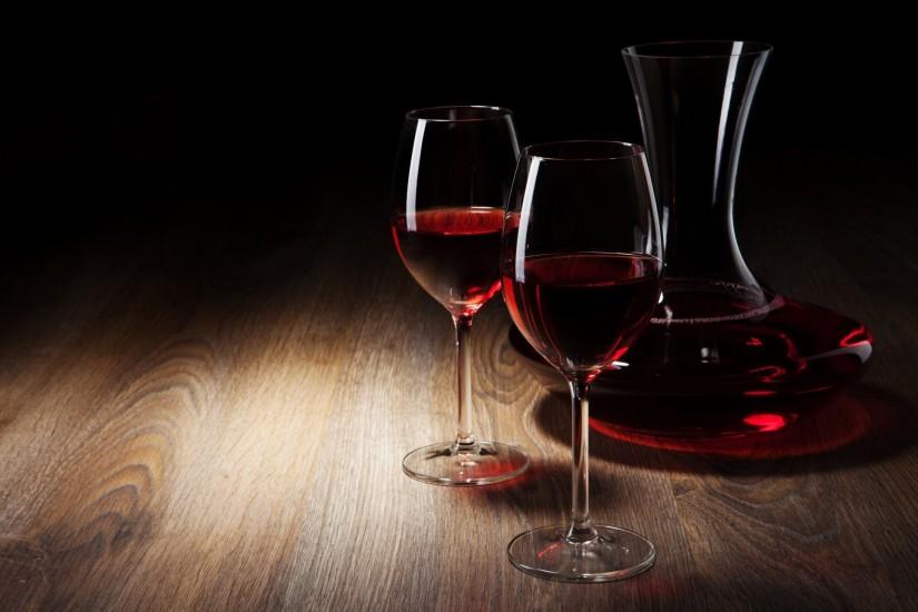 wine red glass glasses decanter table black background