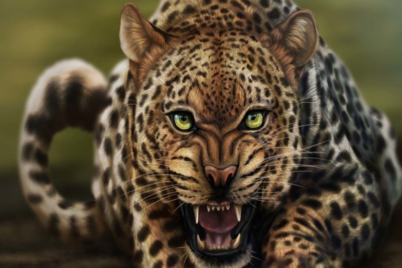 Very Angry Leopard Wallpaper