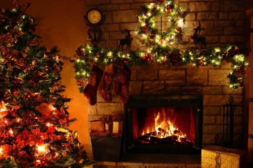 Christmas Tree And Fireplace Backgrounds Happy Holidays .