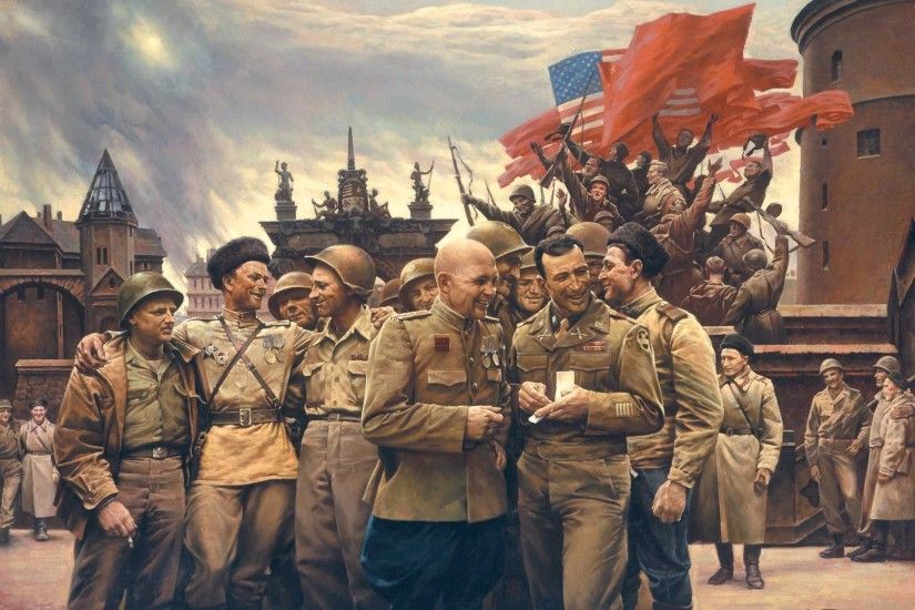 World War II USA USSR Army Soldiers