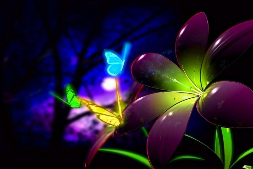 nice animated 3d flower and butterfly wallpaper desktop desktop wallpapers  hd 4k mac apple colourful images