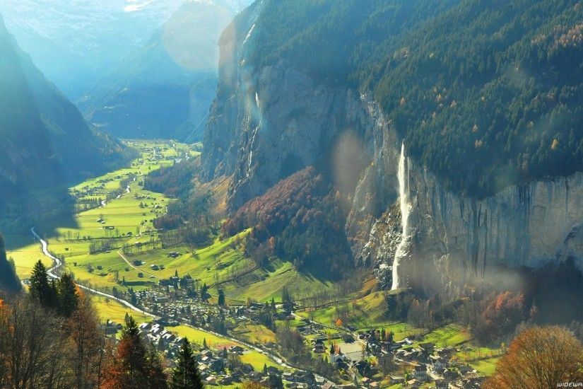 Magnificent valley in switzerland wallpaper