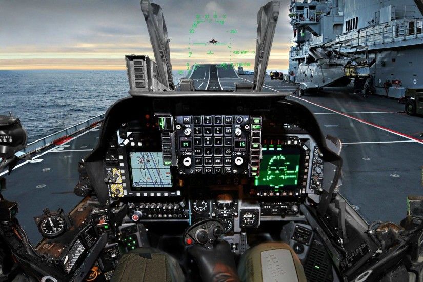 The cockpit of a Harrier jet ...