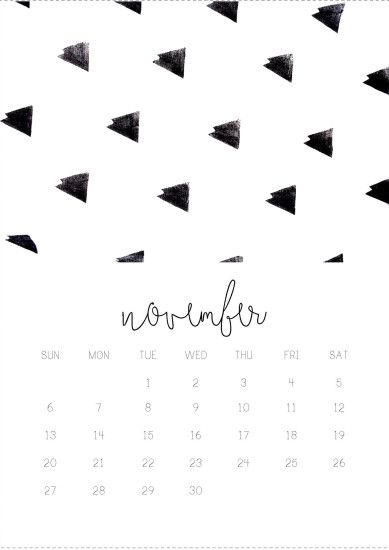 11/12 November monthly 2016 calendar printable, collage digital design by  Gisela Titania.