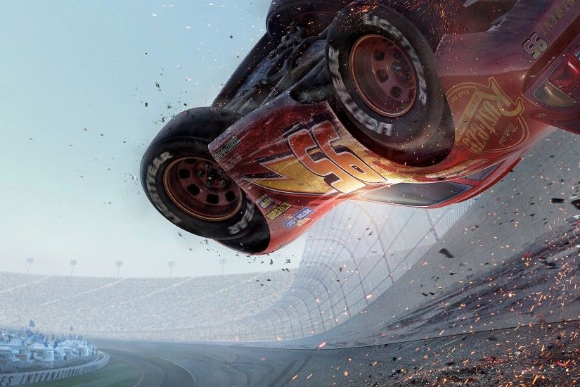 Cars 3 - Lightning McQueen Crash Scene 3840x2160 wallpaper