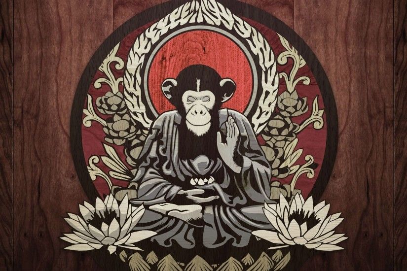 Meditating monkey wallpaper