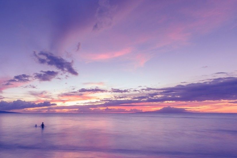 Purple Ocean Sunset - wallpaper.