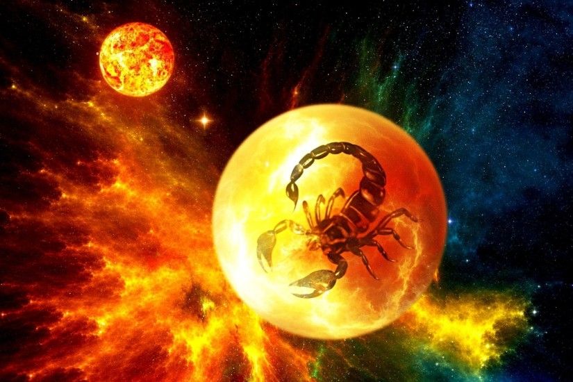 Digital art scorpions scorpio sci-fi zodiac planets cg nebula .
