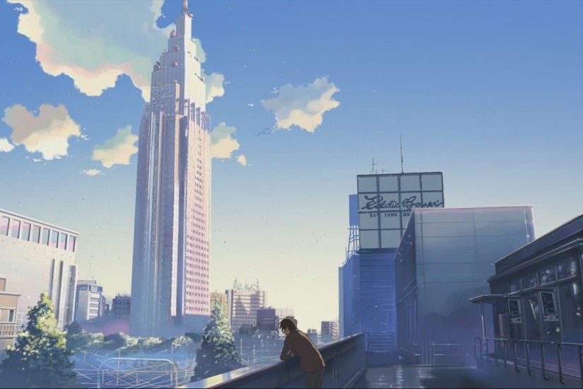 Anime - 5 Centimeters Per Second Makoto Shinkai City Scenery Skyline Death  Note Anime Wallpaper