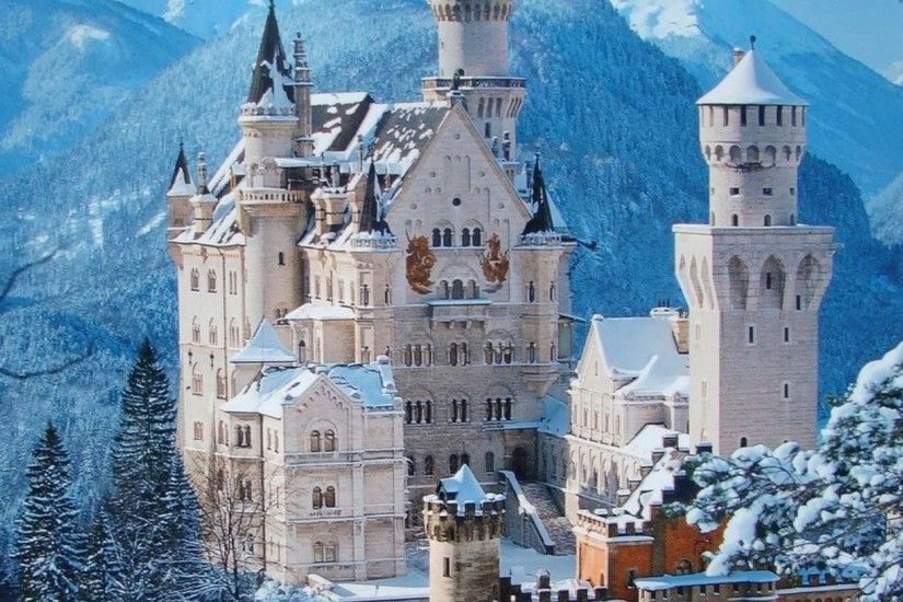 Preview wallpaper castle, snow, mountains, winter, pretty 2048x2048