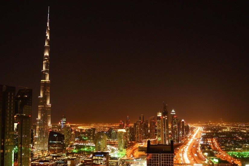 Burj Khalifa by night in Dubai