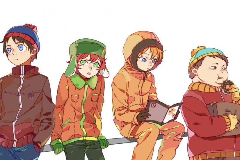 Preview wallpaper newrein, south park, anime, stanley randall marsh, eric  theodore cartman