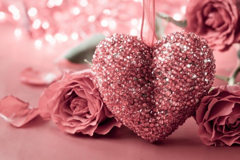 Love Roses And Hearts Wallpapers Valentine's Day Romantic Heart Love Rose  Pink Heart Rose Hd Wallpaper