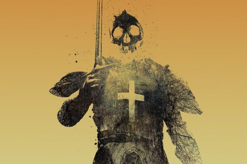 Alex Cherry Knights Skull And Crossbones Skulls Wallpaper