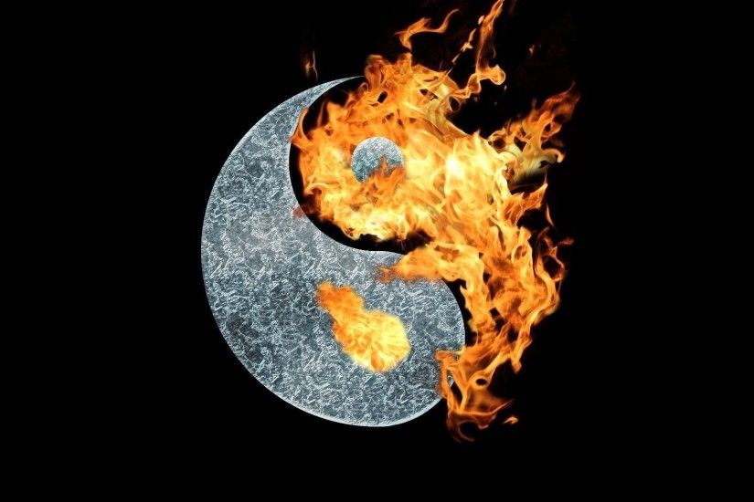 New cool fire yin yang symbol wallpaper hd for des.