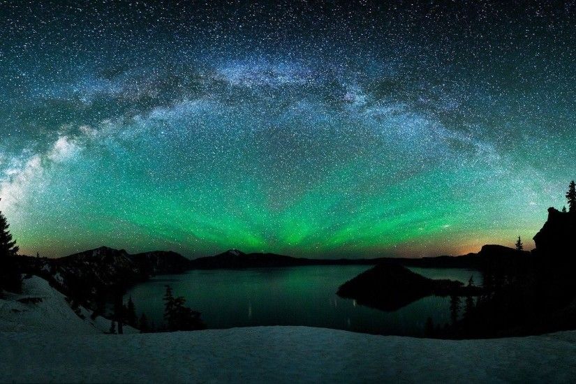 Milky Way Aurora Borealis Photo Widescreen 2 HD Wallpapers | aladdino.