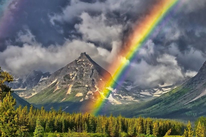 Rainbow and Mountains Wallpaper