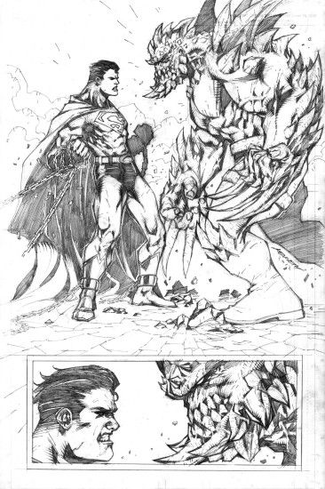 ... Superman vs Doomsday fan art by scabrouspencil