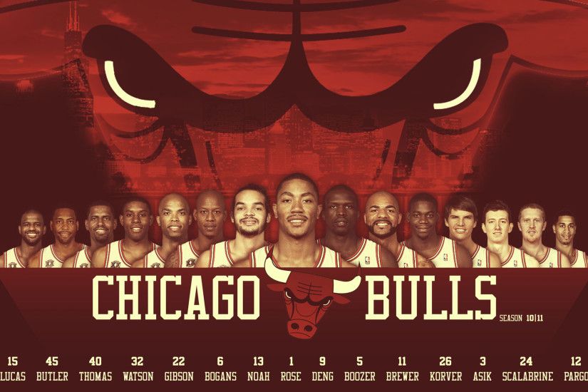 Chicago Bulls 2010-11 Roster Widescreen Wallpaper