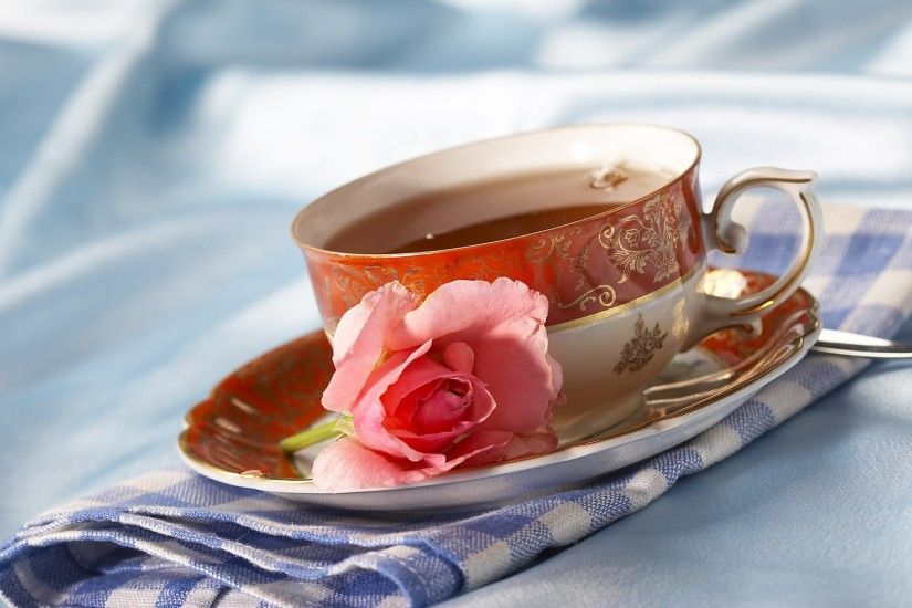 tea cup napkin rose