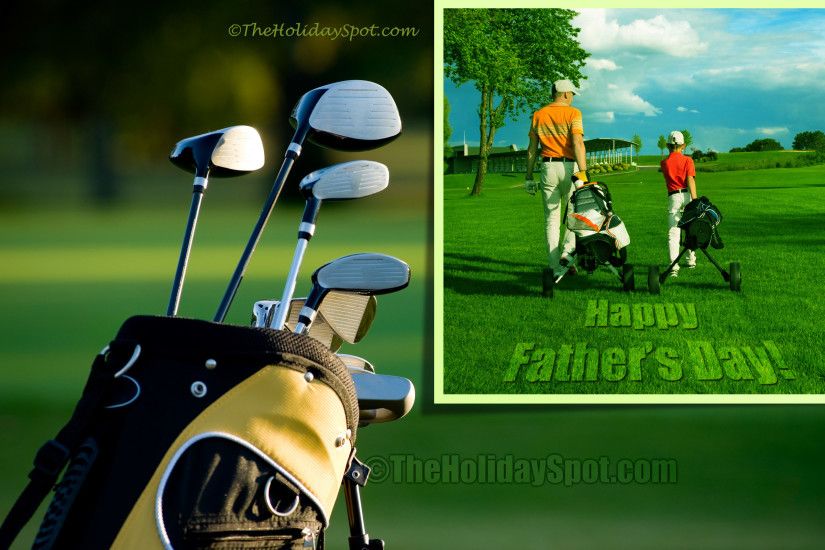Happy Father's Day Wallpaper themed with Golf ...