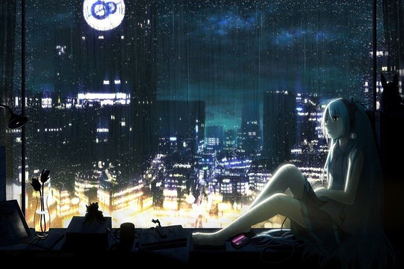 Download Awesome Anime Rain Wallpaper 42576