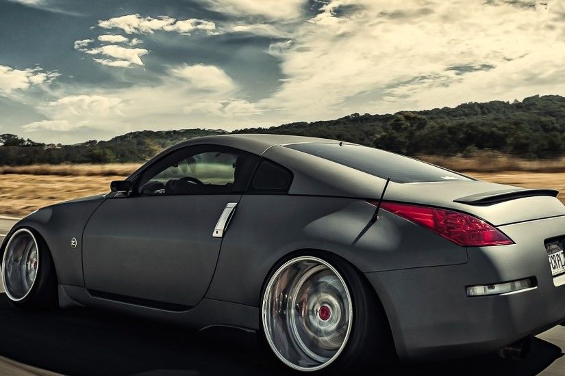 2560x1080 Wallpaper nissan, 350z, stance, movement, speed, side view