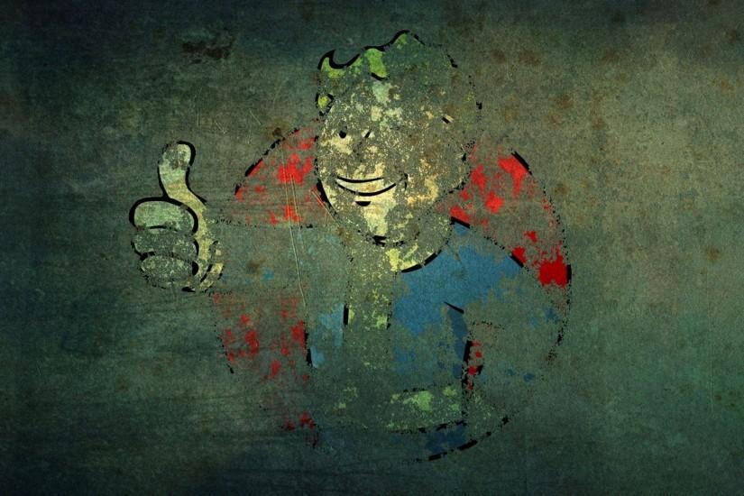 video games Fallout grunge Vault Boy wallpaper background
