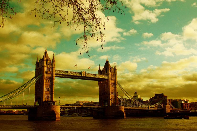 Preview wallpaper london, bridge, river, sky, summer 1920x1080