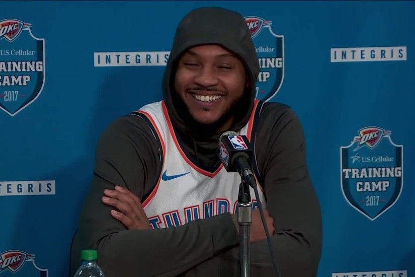 Carmelo Anthony at news conference on Monday.