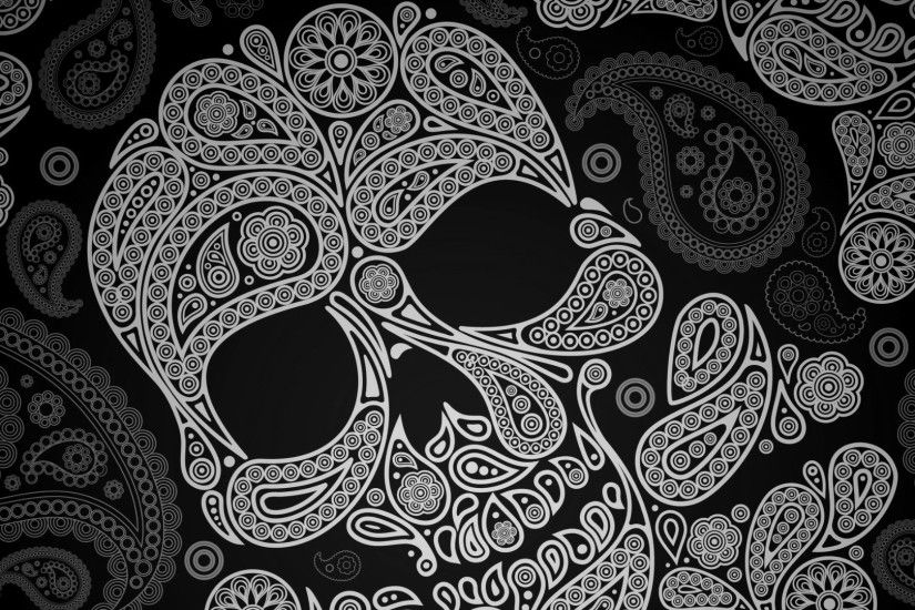 skull wallpaper paisley