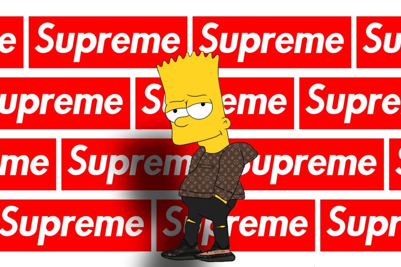 Supreme X Bart Simpson Wallpaper