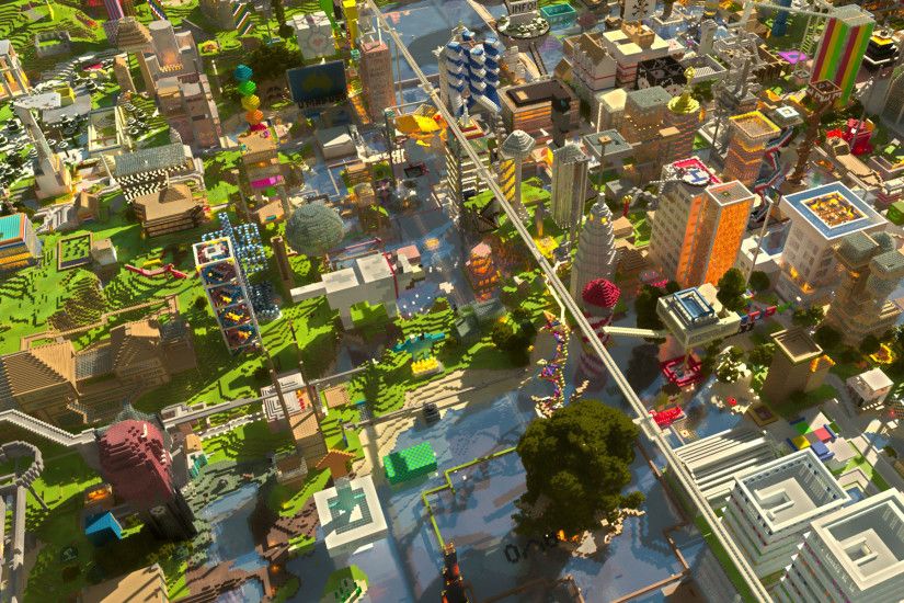Minecraft City. Minecraft City Desktop Background
