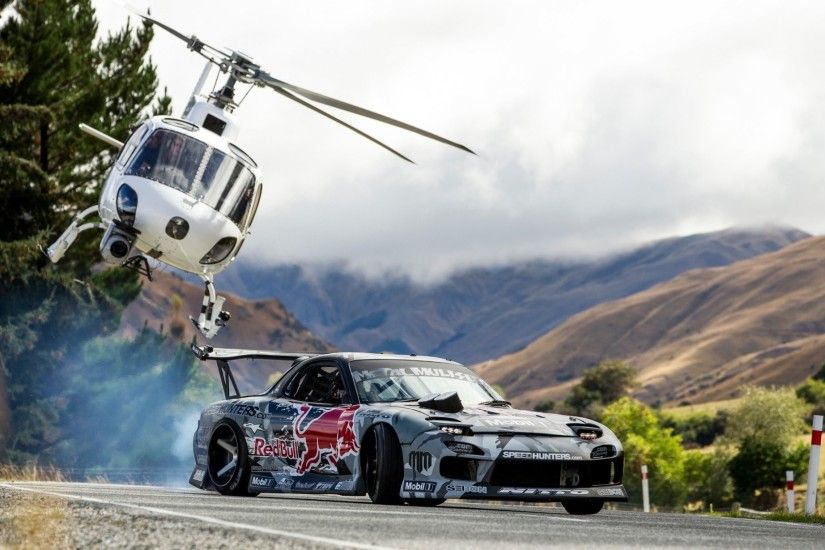 mazda rx7 red bull mad mike drift mountain helicopter drift mountain rx-7
