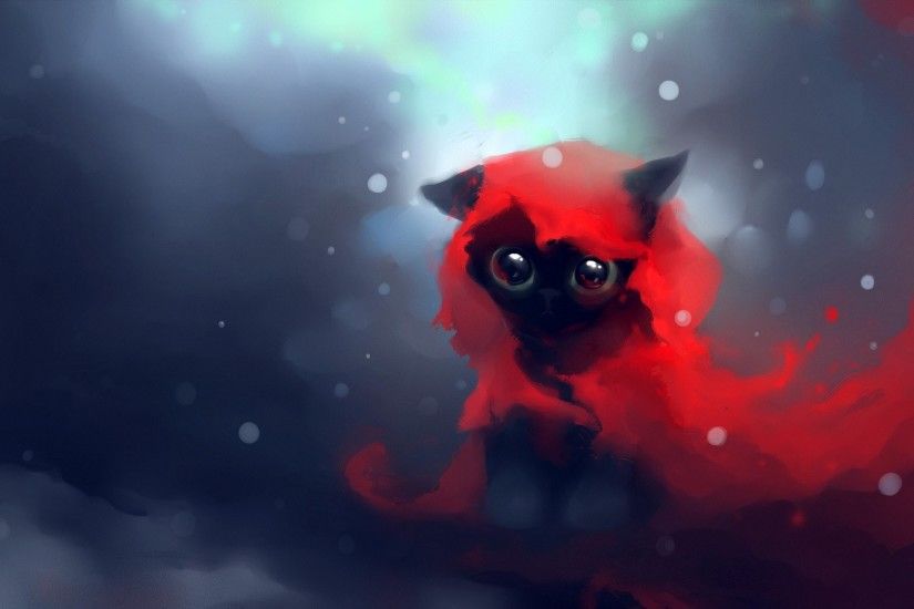 red cats DeviantART artwork kittens Apofiss Red Riding Hood wallpaper