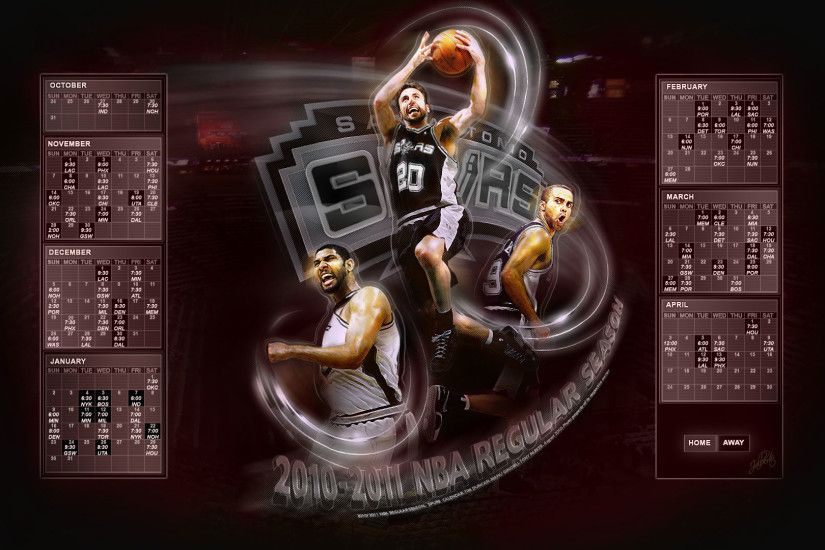 San Antonio Spurs 2010-2011 Calendar Wallpaper