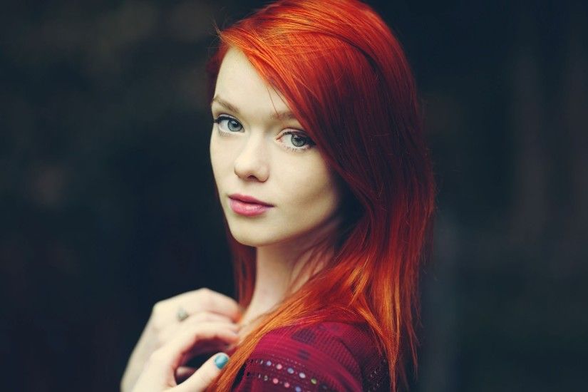 Beauty Redhead Girl Model Fashion Photo HD Wallpaper