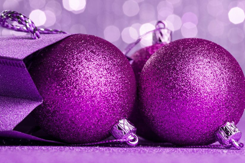 Purple Christmas Balls Wallpaper Full HD