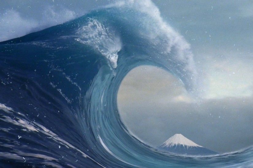 Great Wave off Kanagawa (realistic) [1920x1080] ...