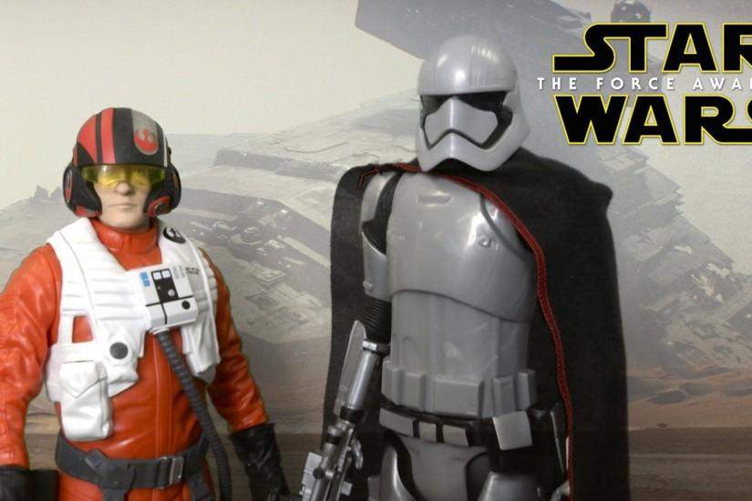 Star Wars Poe Dameron The Force Awakens 17-inch Figure and 20-Inch Captain  Phasma from Jakks Pacific - YouTube