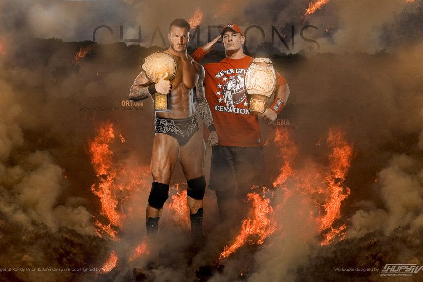 Randy Orton and John Cena as Champions wallpaper 1920Ã1200 ...