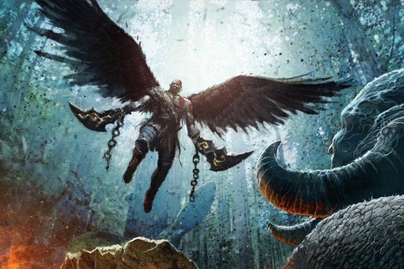 2560x1440 Wallpaper god of war 4, wings, warrior, spartan