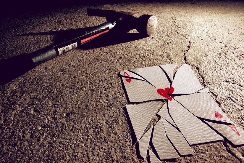 ... broken heart cards hammer playing shattered walldevil; playing cards  wallpaper ...