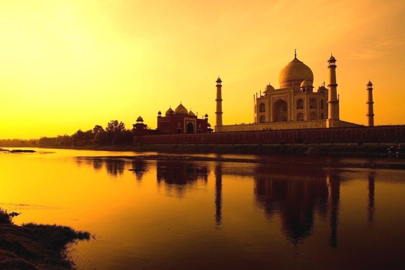 1920x1200 Taj Mahal sunset wallpaper