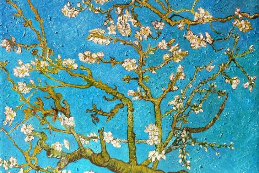 almond tree vincent van gogh art blue pattern branch almond tree vincent  van gogh painting