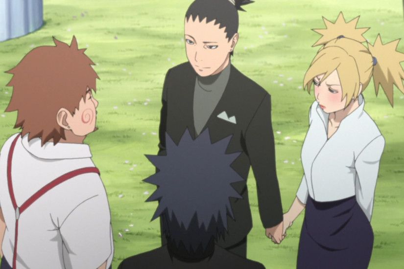 Temari attending Naruto and Hinata's wedding with Shikamaru.